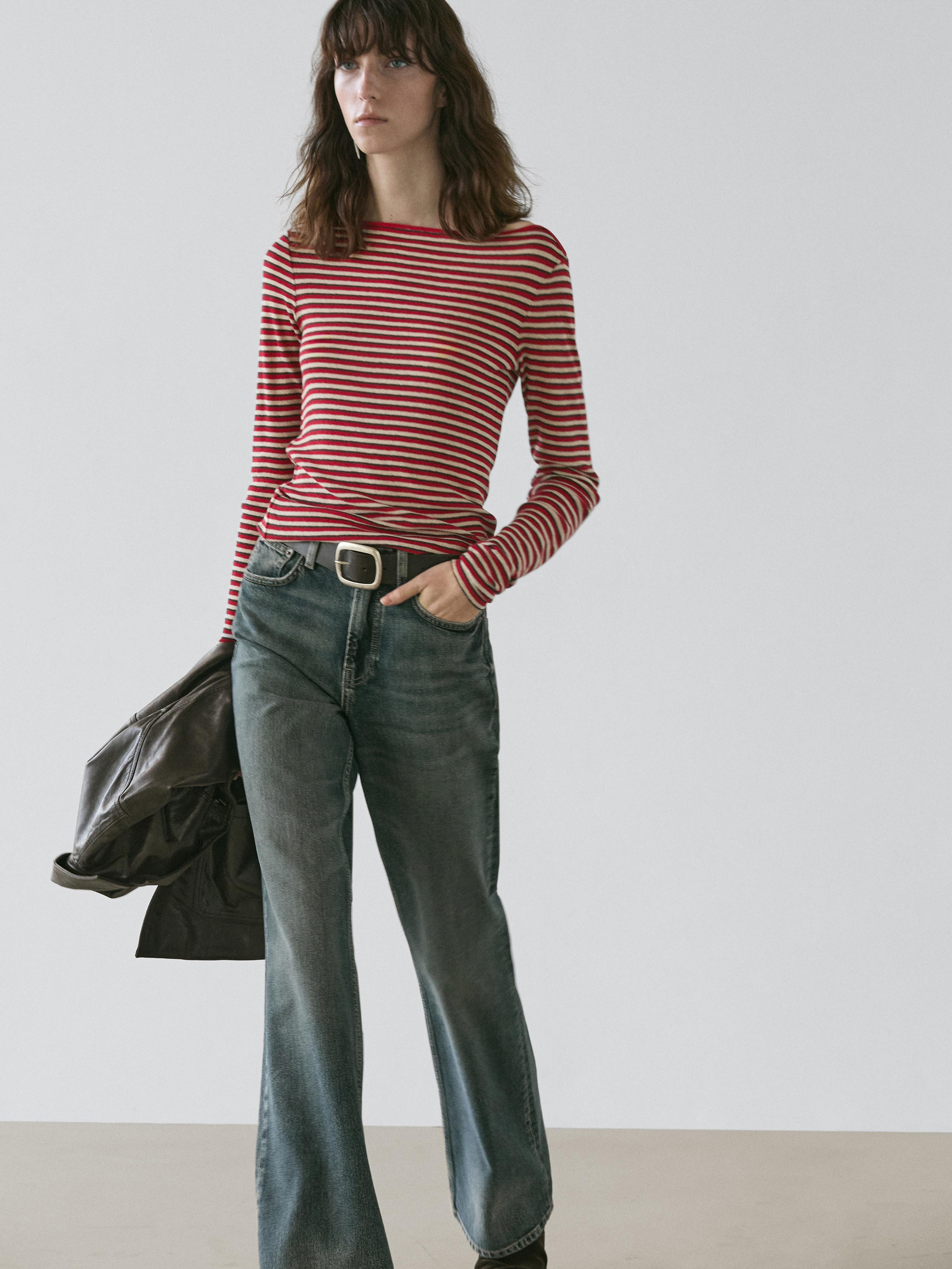 Striped long sleeve T-shirt